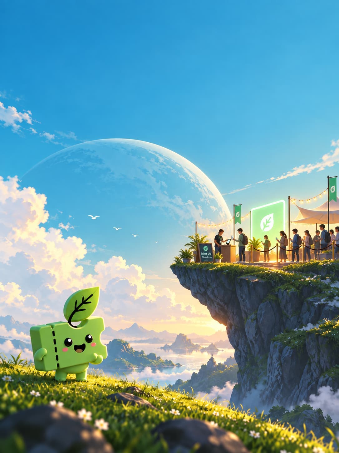 Ilustración de la página de acceso de Mint Up!
